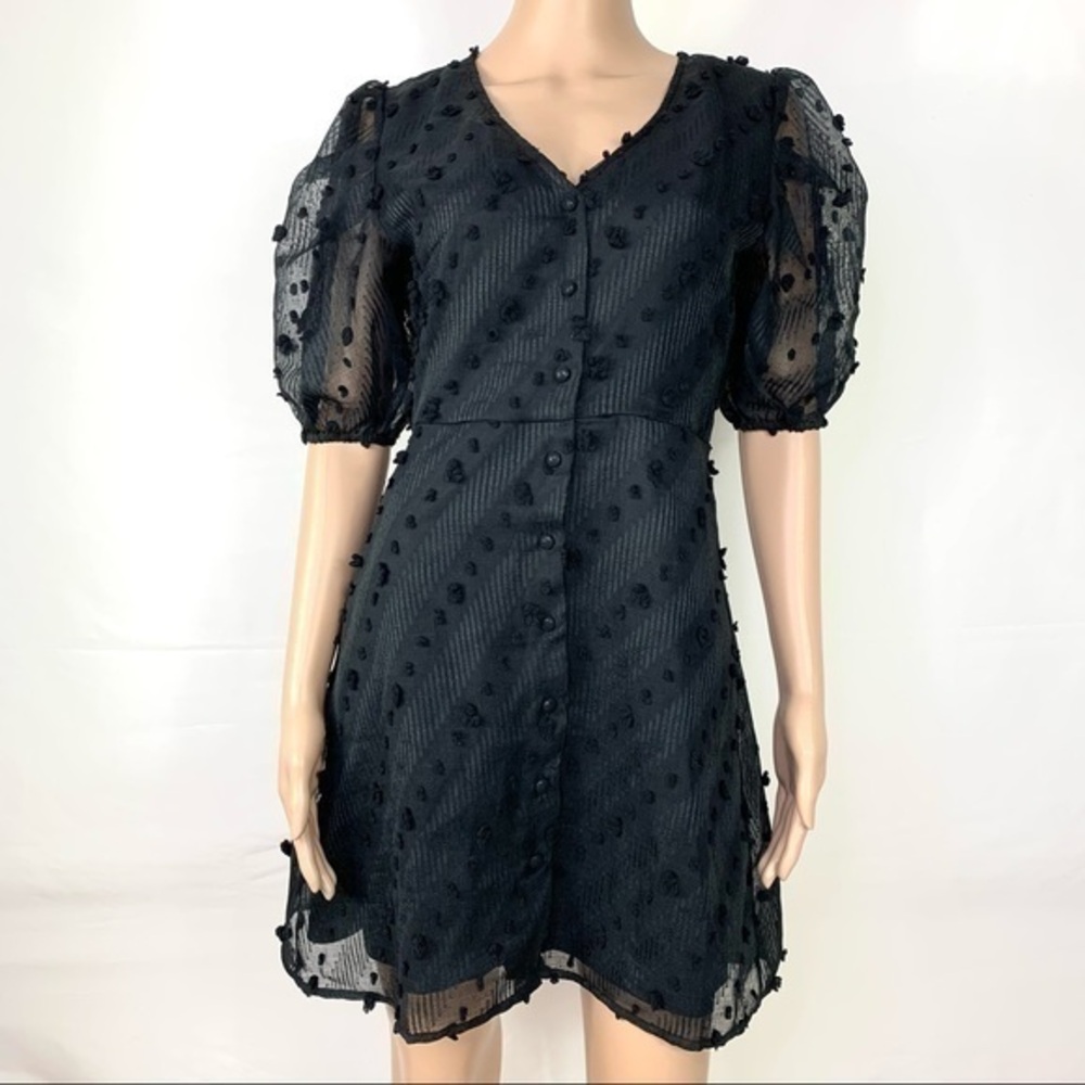 Entro Women’s Dress Mini Black short sleeve Medium